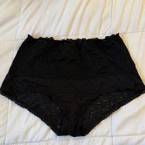 High-Waist 4 way stretch Black Lace Brief Panty for Women